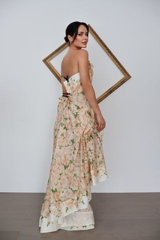 Zimmermann Coral Azalea rose draped mini dress size 2.