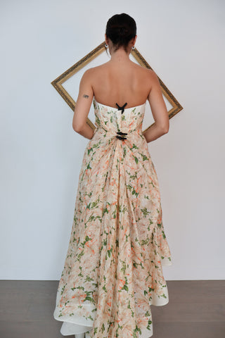 Zimmermann Coral Azalea rose draped mini dress size 2.