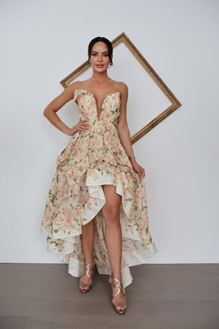 Zimmermann Coral Azalea rose draped mini dress size 2.