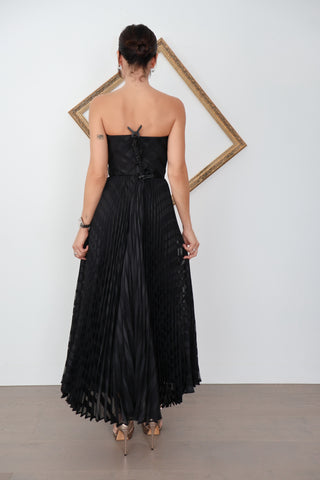 Zimmermann Burnout Pleated black midi dress size 2.