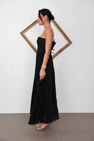 Zimmermann Burnout Pleated black midi dress size 2.