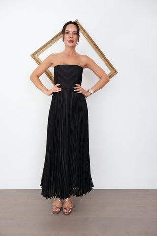 Zimmermann Burnout Pleated black midi dress size 2.