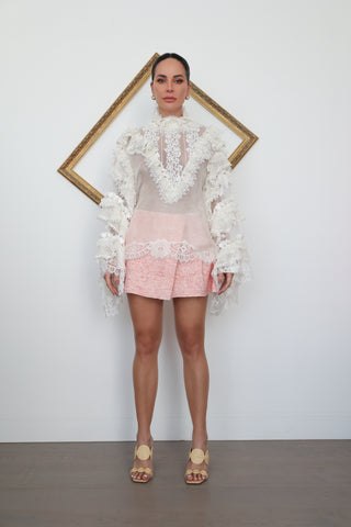 Zimmermann Crush Heart Trim Blouse - 8