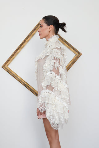 Zimmermann Crush Heart Trim Blouse - 8