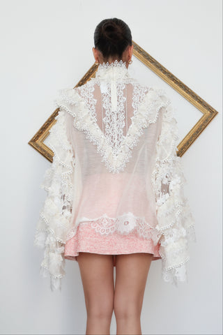 Zimmermann Crush Heart Trim Blouse - 8