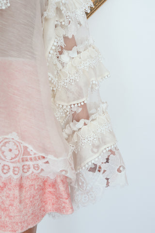Zimmermann Crush Heart Trim Blouse - 8
