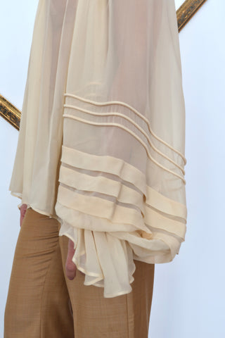Zimmermann Bishop Sleeve and Ruffle Top – Beige, Size 1