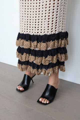 Zimmermann Crochet Maxi Skirt Beige – Size 1