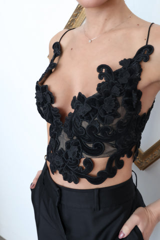 Zimmermann Sensory Embroidered-Lace Velvet Woven Top - 2