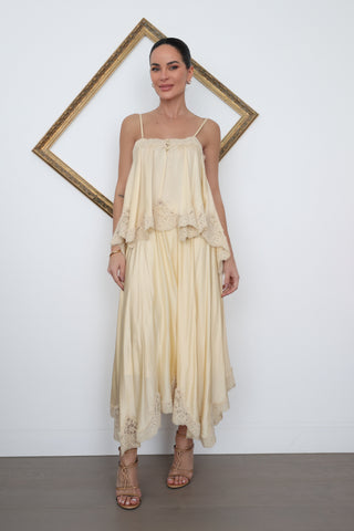 Zimmermann Silk Lace Cami and Skirt Set – Butter Yellow, Size 8