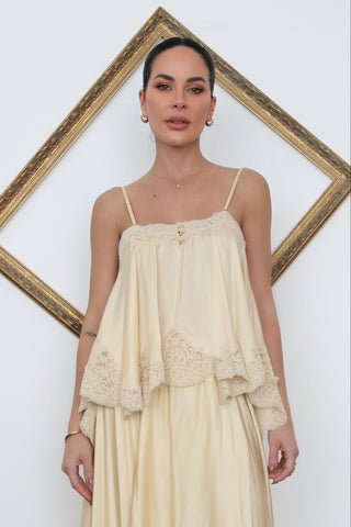 Zimmermann Silk Lace Cami and Skirt Set – Butter Yellow, Size 8