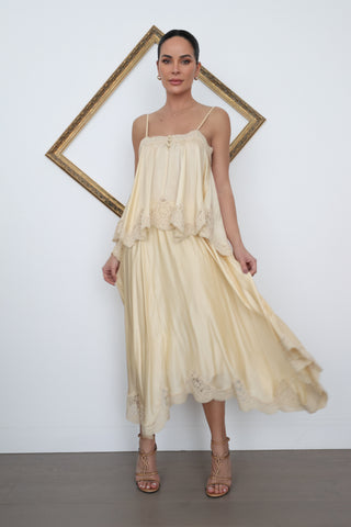 Zimmermann Silk Lace Cami and Skirt Set – Butter Yellow, Size 8