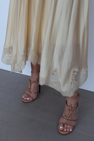 Zimmermann Silk Lace Cami and Skirt Set – Butter Yellow, Size 8