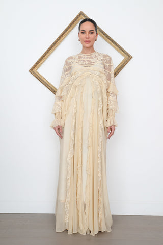 Zimmermann Rebellion Splice Billow Dress – Cream, Size 0