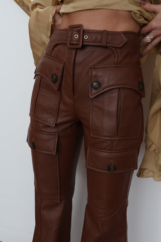 Zimmermann Luna Leather Flare Pants - 0