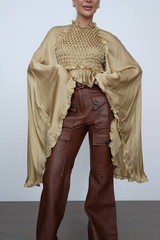 Zimmermann Luna Leather Flare Pants - 0