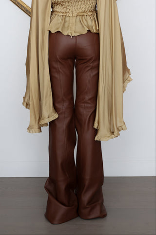 Zimmermann Luna Leather Flare Pants - 0