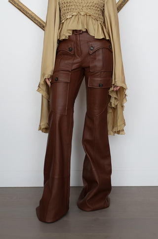 Zimmermann Luna Leather Flare Pants - 0