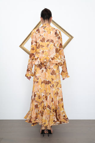 Zimmermann Retro Flouncy Floral Set – Blouse & Skirt
