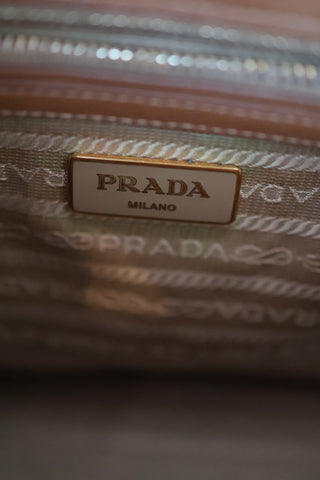 Prada Double Zip Medium Saffiano Tote Bag, beige (Cameo), gold-tone hardware
