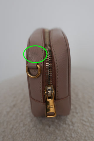 Prada Saffiano Lux Mini Camera Crossbody Bag - Cipria
