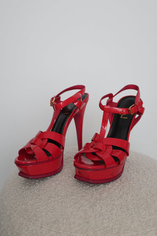 Saint Laurent Tribute Platform Sandals, Size 37