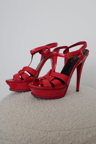 Saint Laurent Tribute Platform Sandals, Size 37