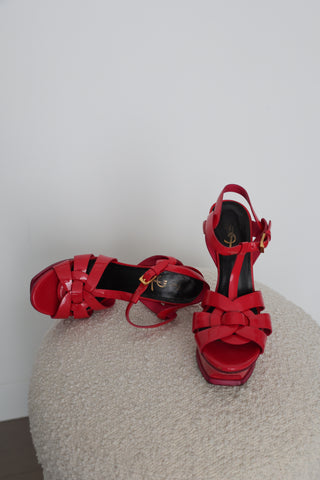 Saint Laurent Tribute Platform Sandals, Size 37