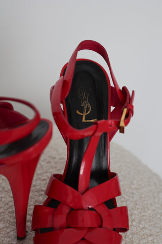 Saint Laurent Tribute Platform Sandals, Size 37