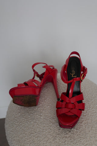 Saint Laurent Tribute Platform Sandals, Size 37