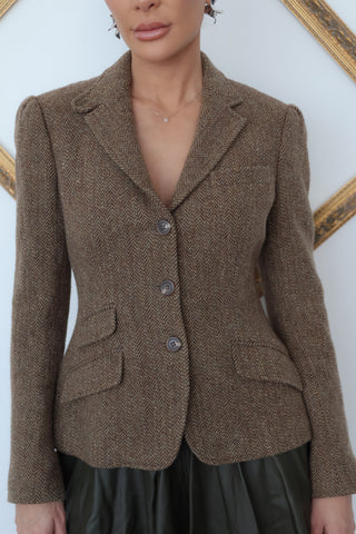Ralph Lauren Brown Melange Wool Cashmere Jacket – Size US 6
