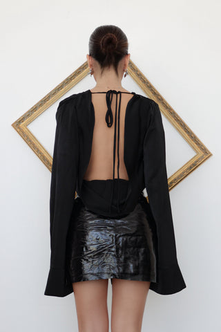 Khirzad Femme Nammos Bodysuit, Black, Silk, Size S