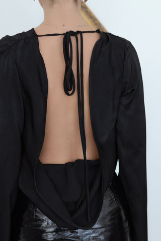 Khirzad Femme Nammos Bodysuit, Black, Silk, Size S