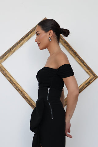 Sandro Off-Shoulder Black Bodysuit – Size 1