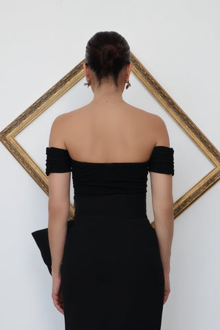 Sandro Off-Shoulder Black Bodysuit – Size 1