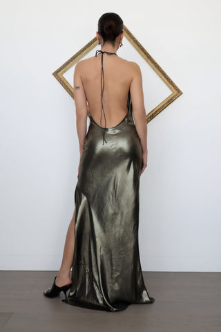 Rat & Boa Venus Liquid Lamé Maxi Dress, Metallic