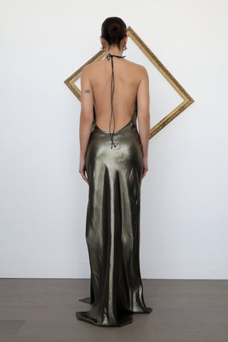 Rat & Boa Venus Liquid Lamé Maxi Dress, Metallic