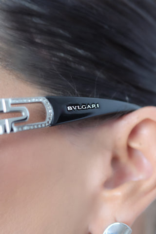 Bvlgari Diamantes Motif Sunglasses, Black