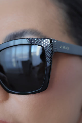 Versace Diamantes Motif Sunglasses, Black