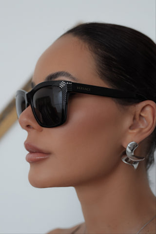 Versace Diamantes Motif Sunglasses, Black
