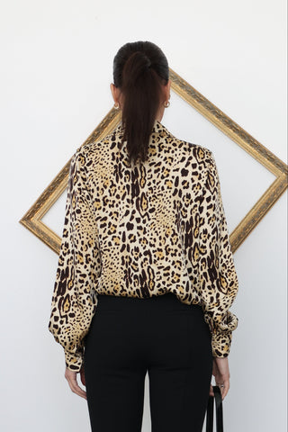 Anine Bing Leopard Print Silk Shirt – Size S