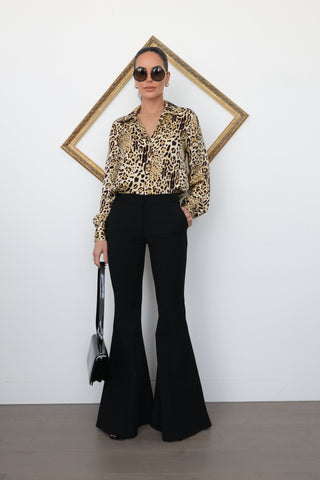 Anine Bing Leopard Print Silk Shirt – Size S