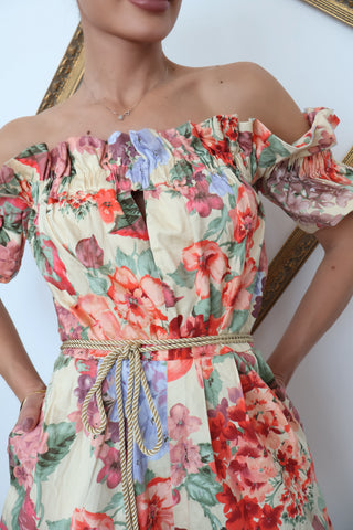 Alice McCall Floral Off-Shoulder Playsuit – Size 8