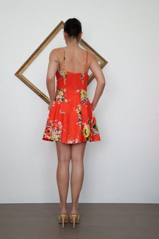 Zimmermann Red Base Floral Dress – Size 1