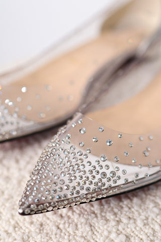 Christian Louboutin Degrastrass Crystal-Embellished PVC Flats - IT 40