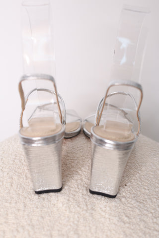 Sandro Silver Sandals – Size 40 