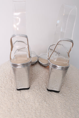 Sandro Silver Sandals – Size 40 