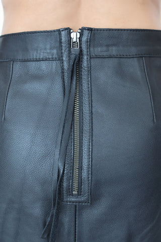 Aje Black Leather Mini Skirt – Size 8