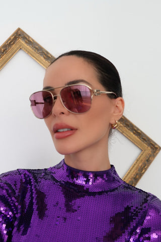 Miu Miu Logo Aviator Sunglasses 