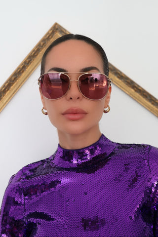 Miu Miu Logo Aviator Sunglasses 